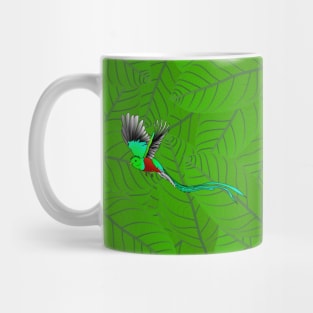 Quetzal on its favorite avocado leaves Mug